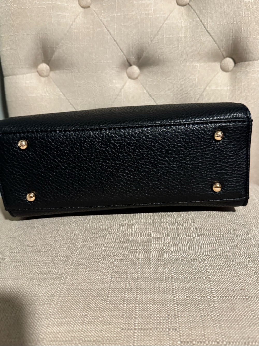 Ello Structured BLACK Satchel with Gold-Tone Lock and Hardware. Baby B - Picture 5 of 9